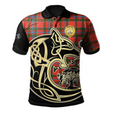 Clan Butter Tartan Polo Shirt Viking Wolf EE27 Butter Tartan Tartan Polo